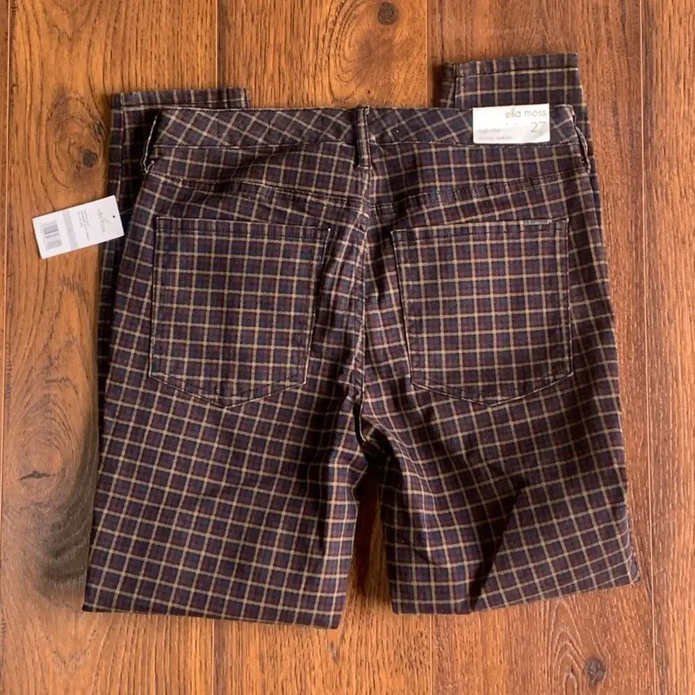 NWT Ella Moss plaid High Rise Skinny Ankle 27 - Picture 4 of 6